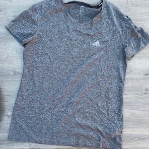 Women’s heather gray adidas Dri fit tee
